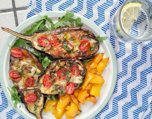 barchette di melanzane e mozzarella
