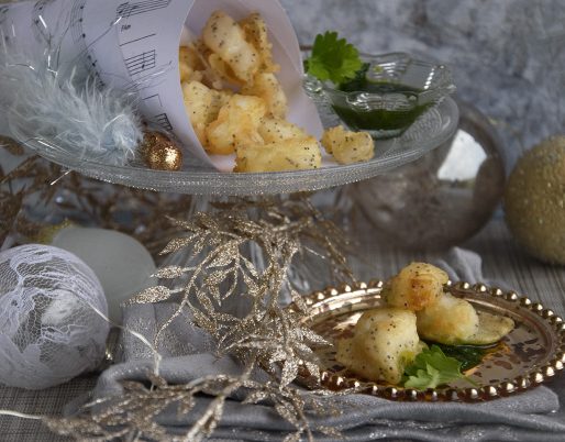 bon bon di baccalà con salsa verde veloce