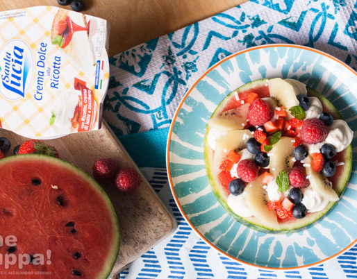 La ricetta della Fruitpizza di anguria con la Crema dolce alla ricotta Galbani
