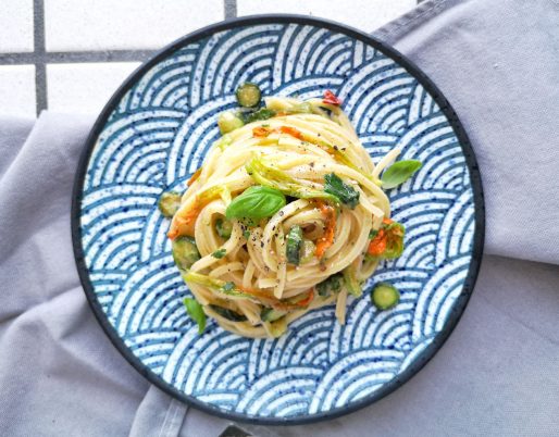 spaghetti con alici e fiori di zucca - alessandro gerbino - Chezuppa - Milano